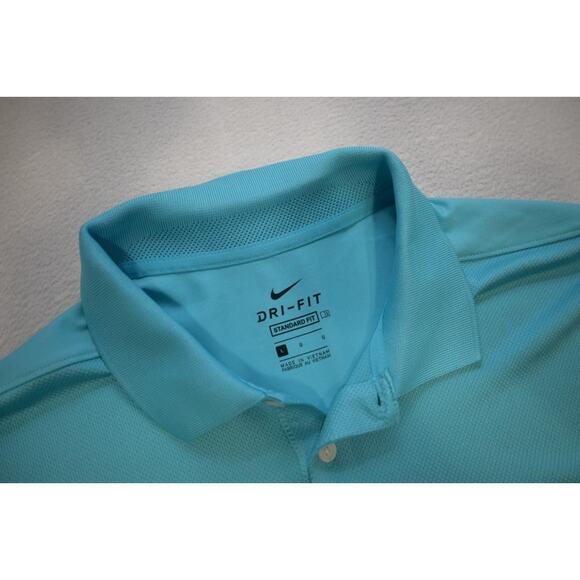 Nike Golf Polo Dri Fit Standard Fit Striped Short Sleeve Shirt Mens Sz Large - Picture 7 of 8